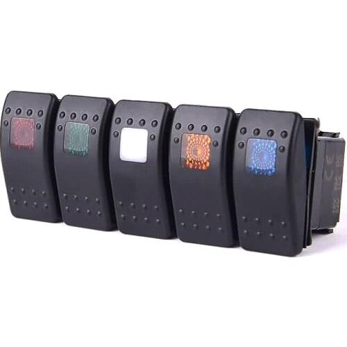 DC12-24V LED Universal Car Marine Switches 3 Pins DPDT ON-OFF-ON 2 Lights Rocker Switch for Car RV Boat Truck Yacht Caravan New