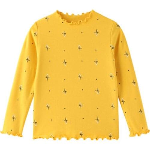 2020 Girls Long-sleeve T-Shirt Children Printed Turtleneck Blouse Clothes Autumn Kids Cotton Top Tees