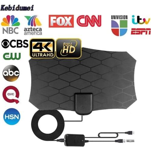 Kebidumei 4K HD 1080P Indoor TV Aerial Amplified Digital HDTV Antenna 80 Miles For DVB-T For Freeview TV for Life Local Channels