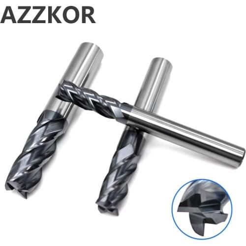 Inch Milling Cutter Alloy Coating Tungsten Steel Tool Cnc Maching Endmill Azzkor Top1/8 Kit Milling Machine Tools 5/16 1/2 3/8