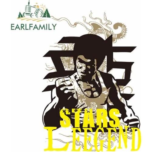 EARLFAMILY 13cm x 13cm For Bruce Lee Pattern Fine Stickers DIY Waterproof Vinyl Car Wrap Car Sticker Fashion Occlusion Scratch