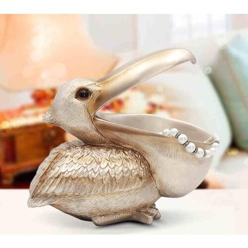European Creative Furnishing Articles Big Mouth Storage Box Home Decoration Accessories Resin Copper Animal Figurines Miniatures