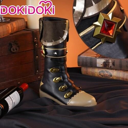 DokiDoki Game Genshin Impact Cosplay Halloween Diluc Cosplay Shoes Genshin Impact Diluc Cosplay Shoes