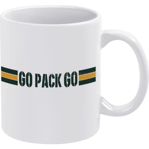 GO PACK GO White Mug 11oz Funny Ceramic Coffee Tea Milk Cups Green Bay Aaron Rodgers Go Pack Go Packers
