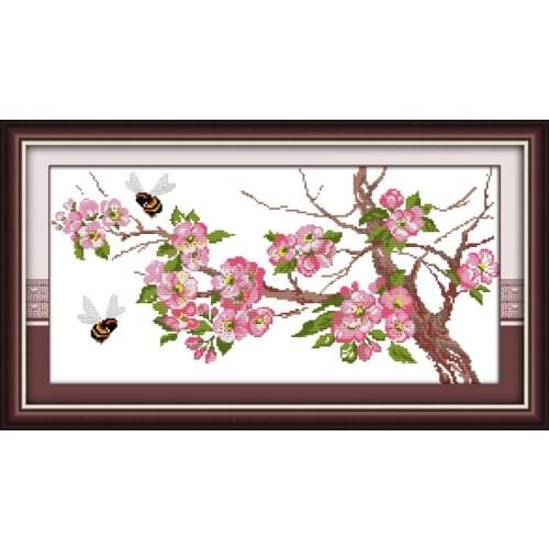 Red Plum With Her Fragrance Chinese Cross Stitch Kits Ecological Cotton Stamped Printed 11 14CT DIY Wedding Decoration For Home