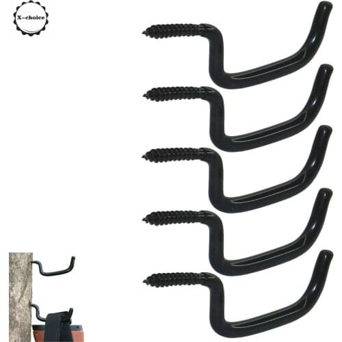 Archery Bow Hook RealTreestand Bow Hangers Bow Gear Holder Outdoor Hunting Accessory Black (Pack of 5)