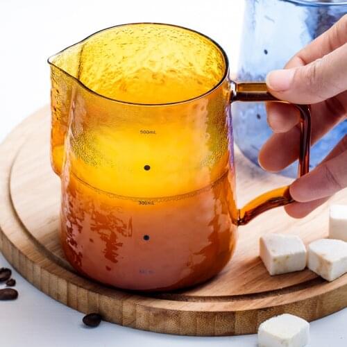 500ML Amber Glass Milk Jug Frothing Pitcher Craft Espresso Coffee Barista Latte Cappuccino Milk Cream Cup Frothing Jug Pitcher