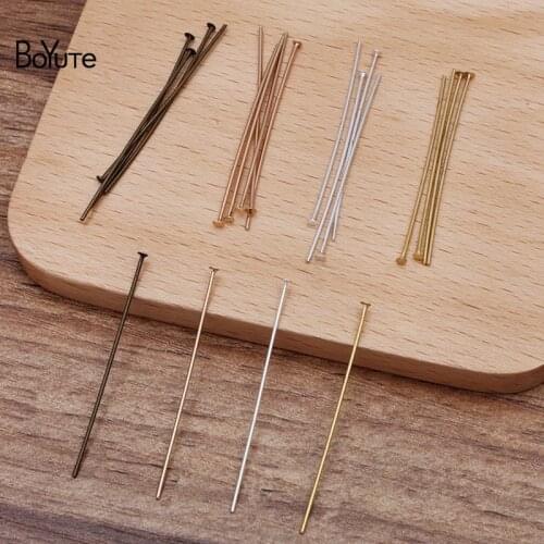 BoYuTe (100 Gram/Bag) Wholesale Metal Brass Bronze Silver Pin Needle 30MM T-pins Diy Head Pins for Jewelry Making