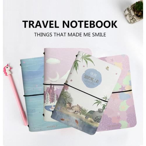 Cute Notebook Planner Handmade Traveler Journal Passport Agenda Sketchbook Diary Stationery Kawaii School Supplies Notebook
