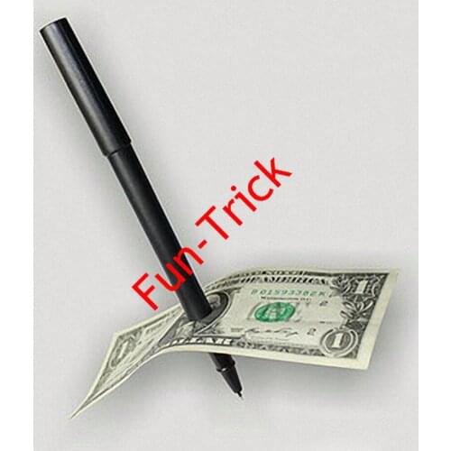 Plasstic Ball Pen Thru Bill - Magic Trick , Magic Card Tricks