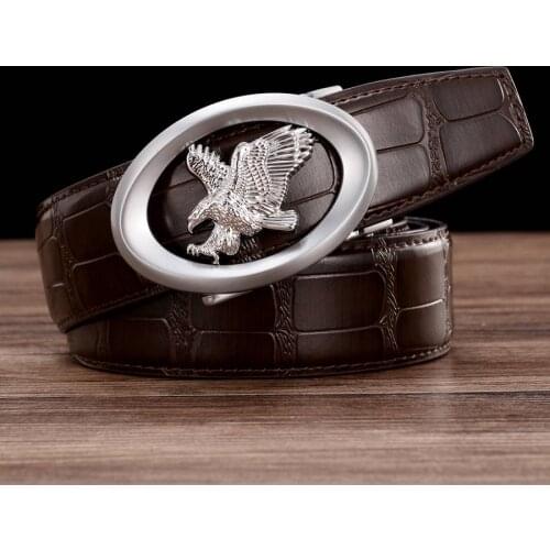 Mens Belts Leather Ratchet Dress Belt with Automatic Buckle Fashion Men Leather Belt ,width:3.5cm Genuine Leather Belt