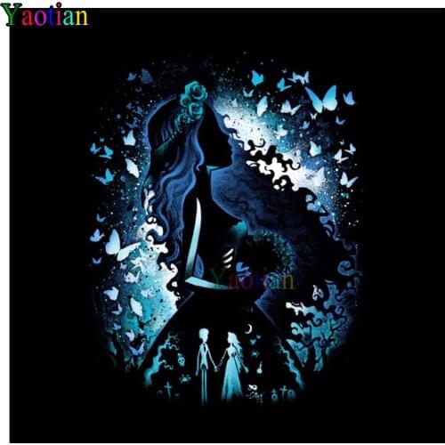 Full square/round diamond Cartoon Princess Butterfly diamond painting kits 5D DIY diamond embroidery gift mosaic home decoration