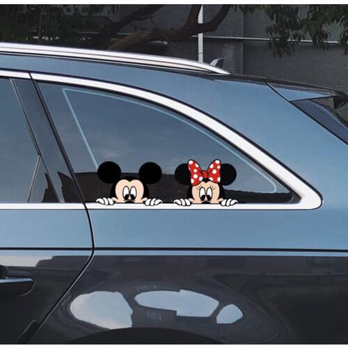 Disney Minnie Cartoon Car Door Seam Sticker Car Decoration Sticker Lovers Cute Scratch Sticker Side Door Block Bumper