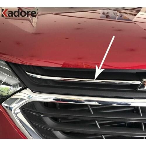 Front Grill Grille Cover Trim For Chevrolet Holden Equinox 2018 2019 2020 Third GE ABS Chrome Car Styling Bumper Molding Strip
