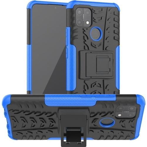 For Oppo A15S Case Cover Anti-knock Bumper Heavy Duty Armor Stand Back Cover For Oppo A15 S Silicone Phone Case For Oppo A15S