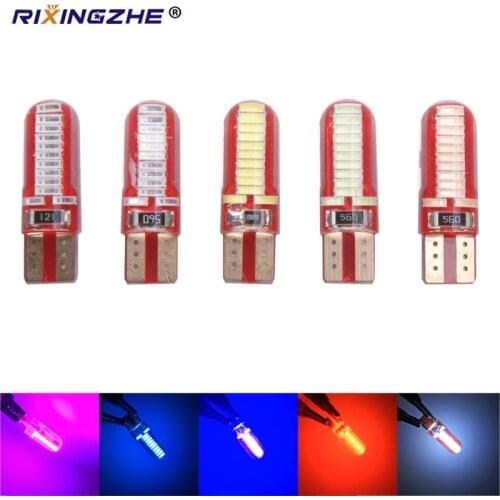 RXZ T10 LED COB W5W LED 168 194 501 silicone led T10 For Car Parking Lights Clearance Bulbs Interior Dome plate Lights 12Vcanbus