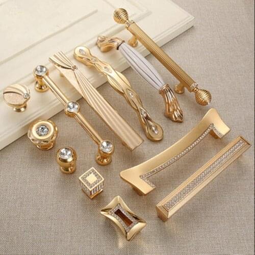 Modern hardware European gold-encrusted door handles Home cabinets cabinet drawers door handles