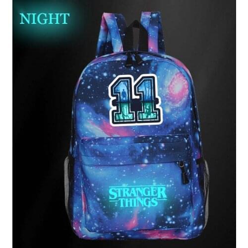 Galaxy Stranger Things Luminous Backpack Students Children School Bags Casual Rucksack Starry Night Travel Morral Hombre