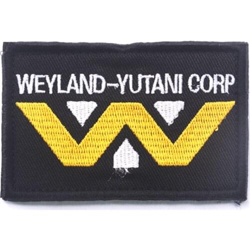Embroidered patches Alien Movie Weyland-Yutani Corporation Logo Patches military tactical hook back for coat jacket