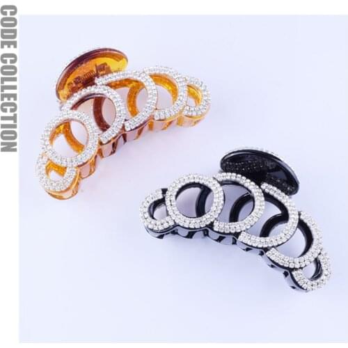 2021 Circle Geometry Crystal Hair Claw Clips For Women Simple Hairpins Barrette Rhinestone Hair Headdress Accessories
