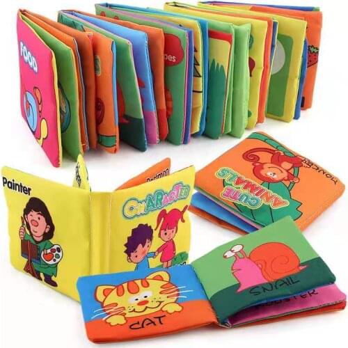 Animal/fruit/colour/shapefood Newborn Baby Toys Learning Educational Kids Cloth Books Cute Infant Baby Fabric Book