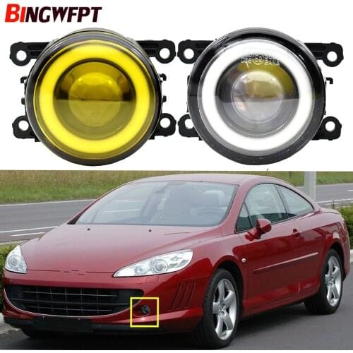 1pair (Left+Right) Angel Eye car-styling H11 LED Fog Lights 12V For Peugeot 207 307 407 607 3008 SW CC VAN 2000-2013