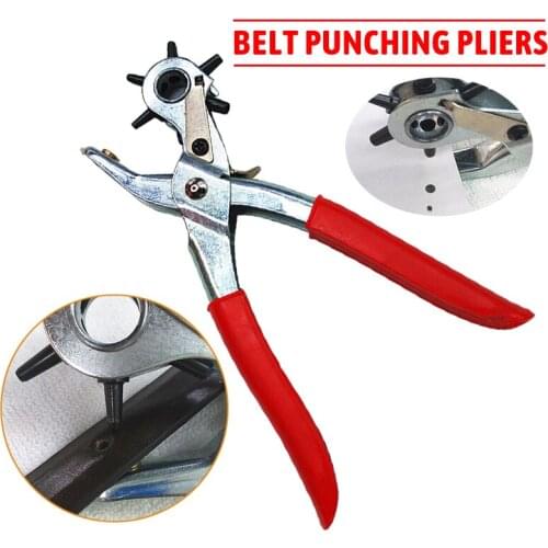 Newest 1PC Leather Belt Hole Punch Plier Watch Band Strap Eyelet Puncher Revolve Tool Multi-function Household Leathercraft Tool