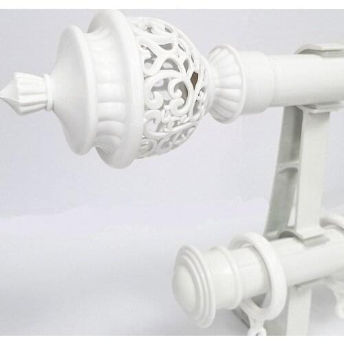 20pcs Curtain Decorative Head Curtain Rod Decor Curtain Rod Accessory (White)