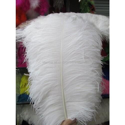 50 PCS beautiful natural white ostrich feather 50-55 cm / 20 - 22 inches ostrich plumage wedding festival plumes decorative