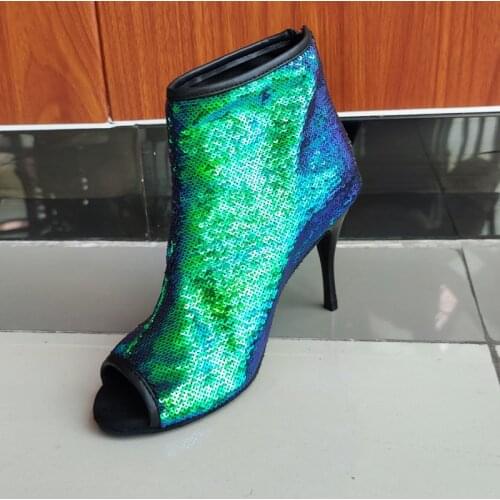 Evkoodance Practice Women Dance Boots Phantom Latin Salsa Ballroom Dancing Shoes 9cm Heel Latin Party Dance Boots Shoes Women