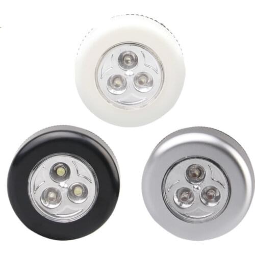 3 LED Closet Under Cabinet Lamp AAA Battery Powered Wireless Touch Switch Kitchen Wall Car Night Light for Car Boot outdoor tool