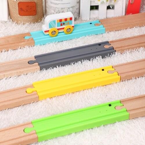 Wood Racing Track Accessories Vocal Track Trap Touch Simulation Train Sound Track Fit with All Brands Railway Toys for Kids