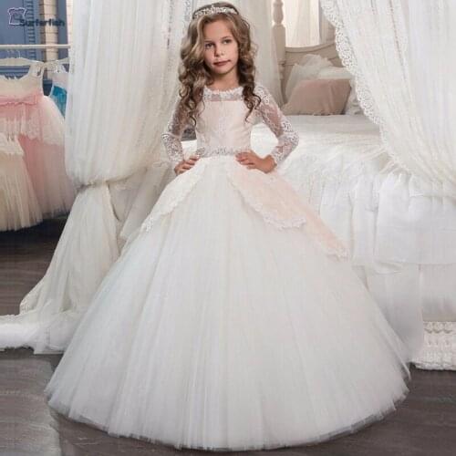 Surferfish Childrens princess dress girls wedding girl Long Sleeve evening dress Lace New Year Valentines Day Princess Dress