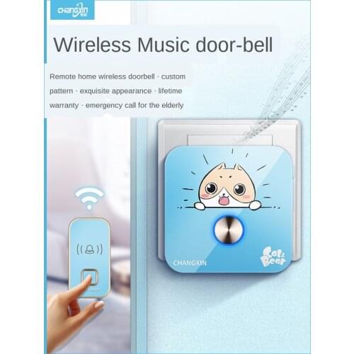 Doorbell Wireless Home Smart Door Ling Ultra Distance Electronic Remote Control Battery Cute Creative Music One plus Two