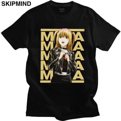 Kawaii Name Misa Anime T Shirt Men Pre-shrunk Cotton Casual T-shirt Short Sleeved Manga Death Note Tee Tops Loose Fit Apparel