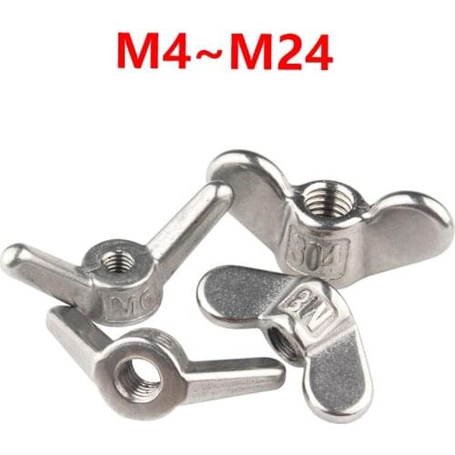 304 Stainless Steel In Special Shape Hand Screw Nut , Large Lug Nut, Butterfly, Ram Screw Nut, M3 M4 M5 M8 M12~m24 Claw Nut