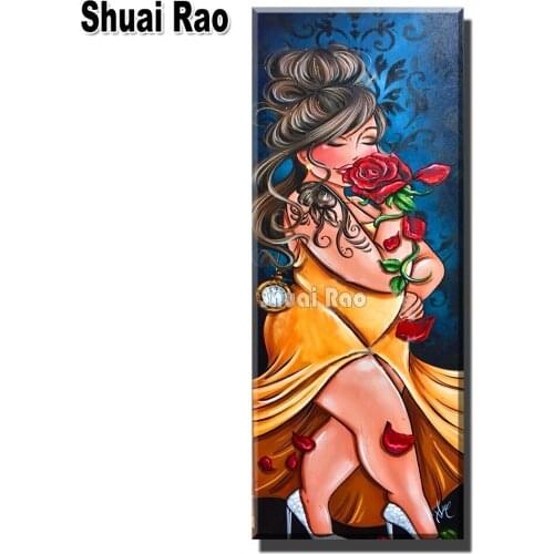 Cartoon Fat Lady Red Flower Large Full Round/square Drill Diamond Rhinestone,Diamond Painting sale Full Stone crystal Diamond