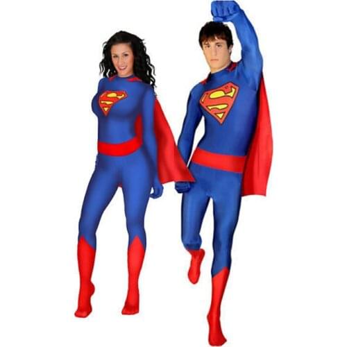 Unisex Spandex SUPERGIRL Clark Kent ZENTAI BODYSUIT Halloween Party cosplay Costume Free Shipping