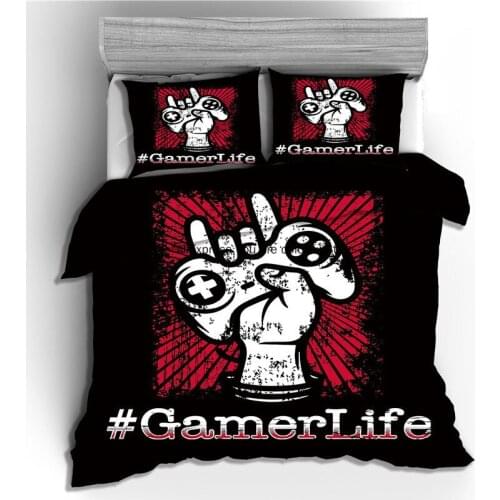 3D Digital Gamer Printing Bedding Set Twin Full Queen King 2/3pcs Custom Bed Linen Cartoon Duvet Cover With Pillowcases