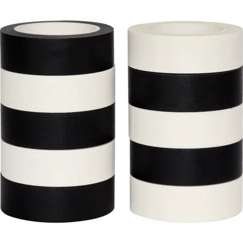 Creative DIY Basic Solid Color Black And White Paper Tape Foreign Trade Supply And Paper Tape Box Set Hand Account Tape