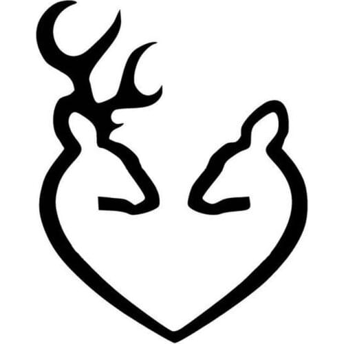 Creative Deer BROWNING HEART Car Stickers Waterproof Decals Motorcycle Automobile Accessories Black/white PVC,14cm*11cm