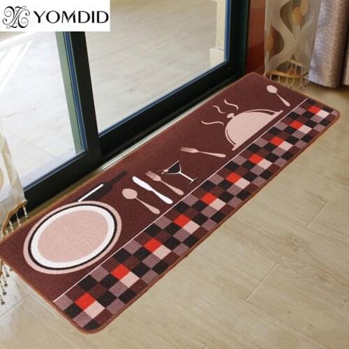 Knife & Fork Kitchen Mat Non-slip Carpet Household Foyer Rug Long Door Pad Fashion Rugs for Bedroom