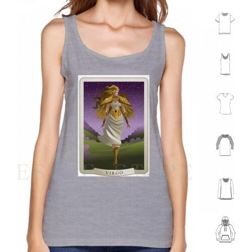 Virgo Winged Zodiac Virgin Card Tank Tops Vest Sleeveless Scene Valley Land Earth Fortune Telling Horoscope Zodiac Clouds