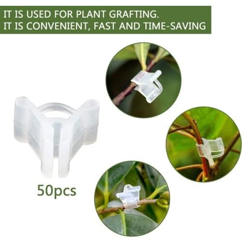 50 Pcs Reusable Plastic Plant Support Tomato Clips Ring Trellis Vine Connects Protection Grafting Fixing Tool Garden Vegetable