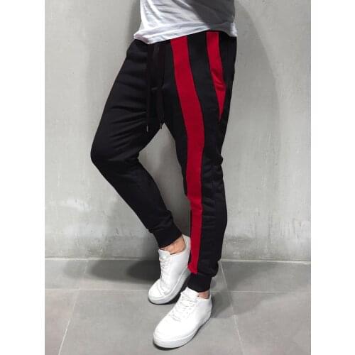2019 Men Casual Sweatpants Fitness Side Stripe Mens Sportswear Joggers Pants Cotton New Male Gyms Trousers Pantalones Hombre
