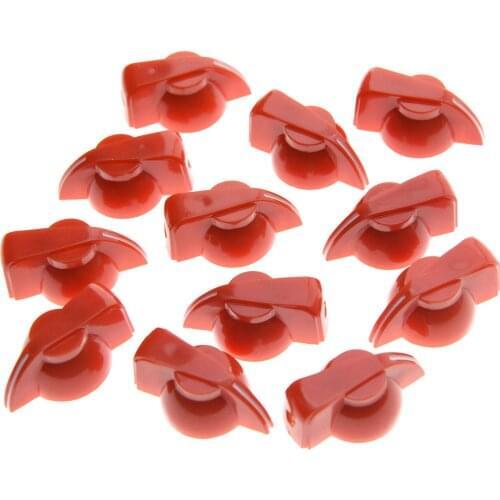 Pack of 12 Brass Insert Guitar Chicken Head Knob AMP Effect pointer Knob Red