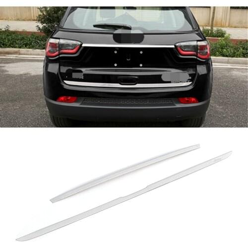 Rear Trunk Tailgate Back Door Lid Tail Gate Strip Chrome Cover Trim Car-Styling Accessory Sticker For Jeep Compass 2017 2018