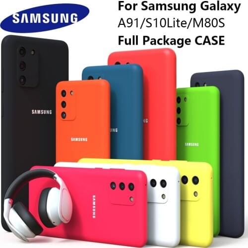 Samsung A91 M80s S10Lite new type caseNew Upgrade Camera Protector Cases Solid color Liquid Silicone Phone Case
