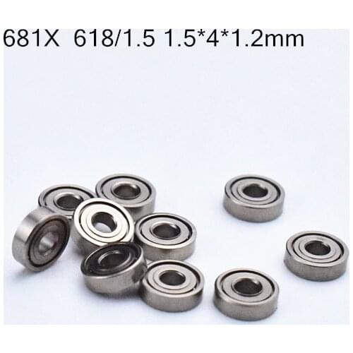 681X 1.5*4*1.2(mm) 10pieces 681 618/1.5 bearing free shipping ABEC-5 bearings Metal Sealed Mini Bearing chrome steel bearing