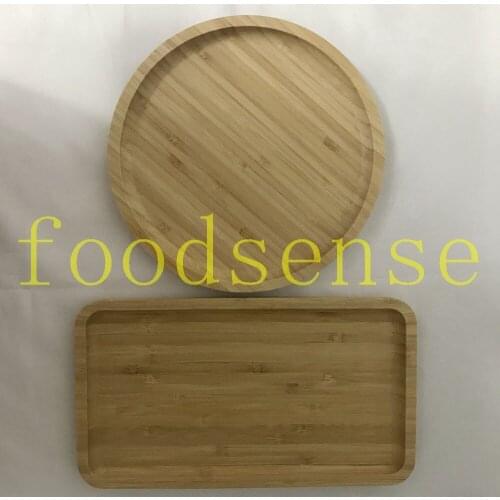 BambooBowls Plates Bamboo Stand Desktop PotsTrays Flower Pots 2PCS/SET